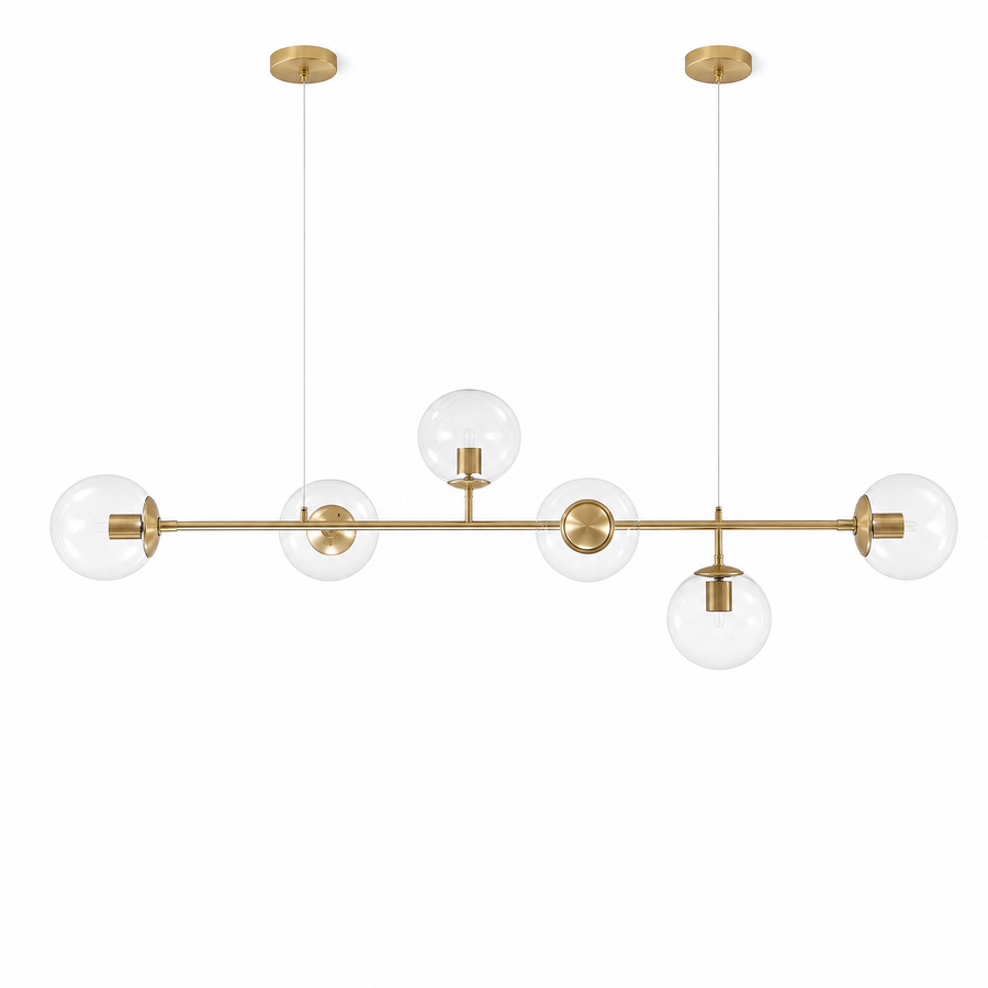 Costellazione Glass Globe Pendant Multi-Orb Linear Chandelier