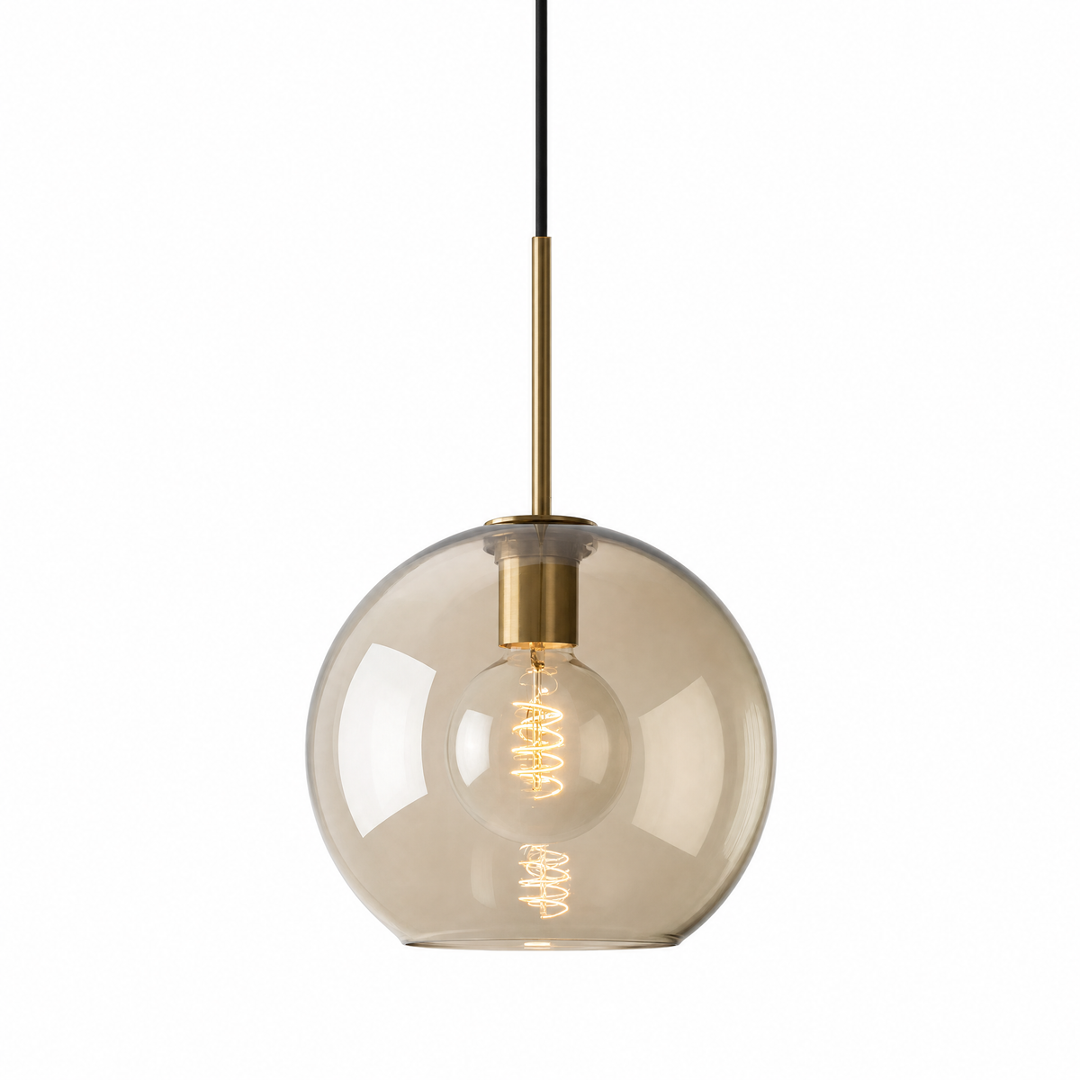 Ambra Cognac Glass Pendant Light Amber Hand-Blown Ceiling Lamp