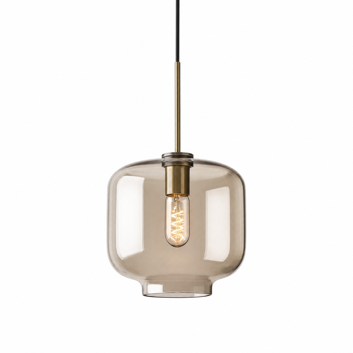 Ambra Cognac Glass Pendant Light Amber Hand-Blown Ceiling Lamp