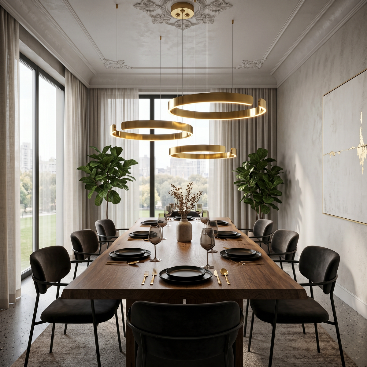 Orbita LED Ring Chandelier Modern Circular Ceiling Light