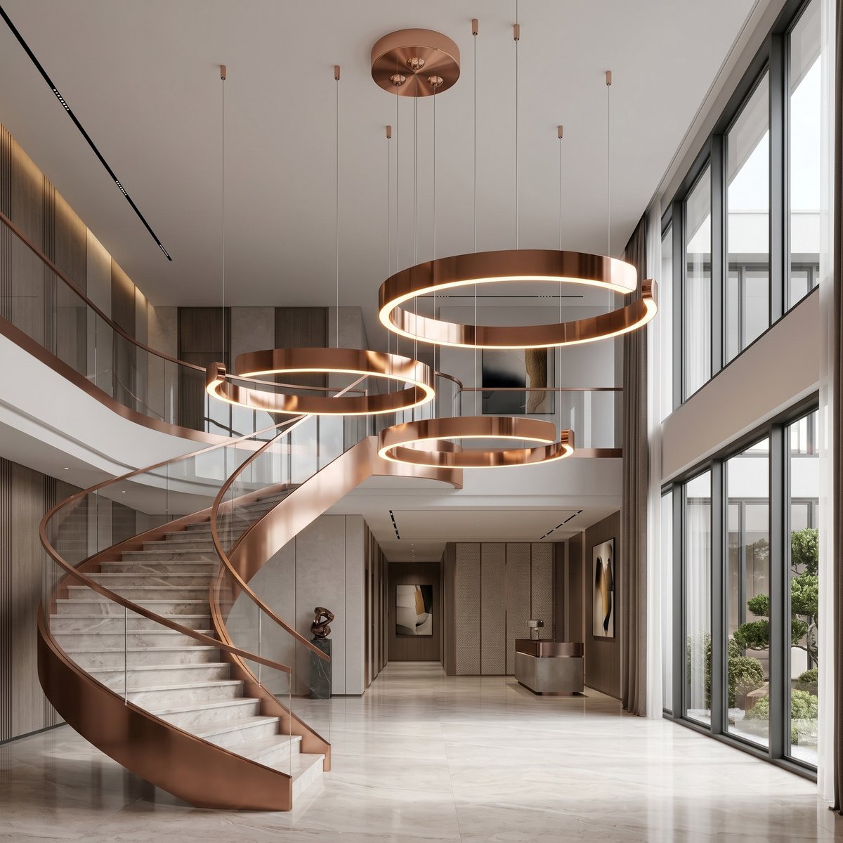 Orbita LED Ring Chandelier Modern Circular Ceiling Light