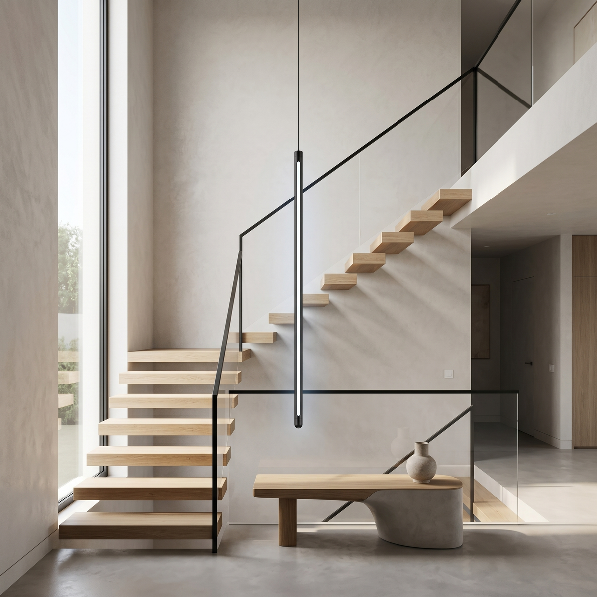 Stelo Slim Linear LED Pendant Vertical Rod Ceiling Light