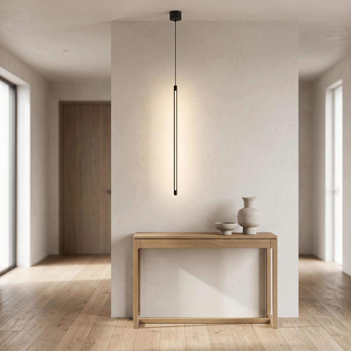 Stelo Slim Linear LED Pendant Vertical Rod Ceiling Light