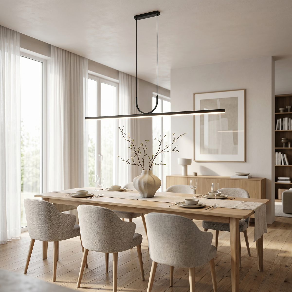 Orizzonte Linear LED Pendant Dimmable Kitchen Island Bar Light