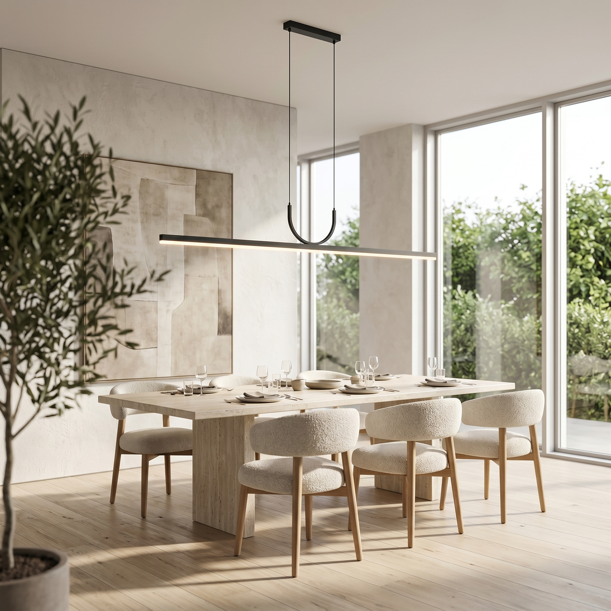 Orizzonte Linear LED Pendant Dimmable Kitchen Island Bar Light