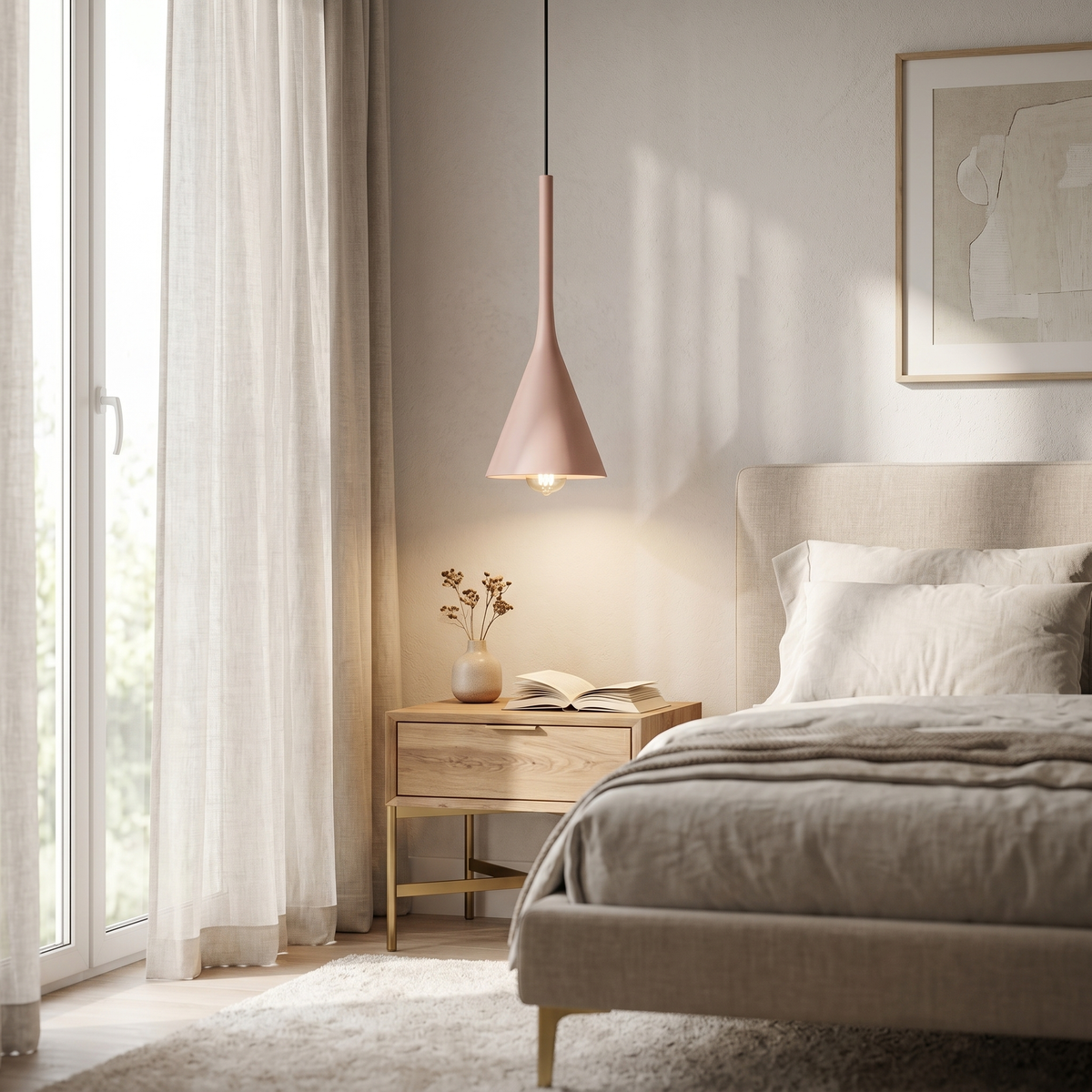 Calla Cone Pendant Light Matte Metal E27 Ceiling Lamp